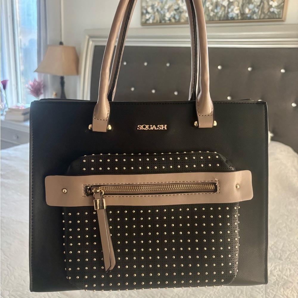 Black and Tan Studded Women's Bag